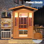 Infrared Saunas for Home,Far Infrared Sauna,1800W Light Therapy Lamp Wooden Outdoor Dry Sauna,Red Cedar Sauna Spa with Bluetooth Speaker,for Unwell Men,Women,Elderly,2-3 Person Home Sauna