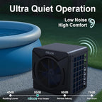 MICOE 17000 BTU Energy Efficient Electric Pool Heater - for Above Ground Pools Up to 15ft (8/11/15ft) & 5,000 Gallons, Ultra Quiet 50dB, 110V/120V with Easy Install Kit