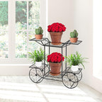 Sorbus® Garden Cart Stand & Flower Pot Plant Holder Display Rack, 6 Tiers, Parisian Style - Perfect for Home, Garden, Patio (Black)