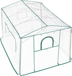 11'x 8.5'x 7.4' Walk-in Greenhouse for Outside & Indoor with 2 Roll-up Zipper Doors, 4 Ventilated Mesh Windows, Patio Plant Gardening Greenhouse for Backyard