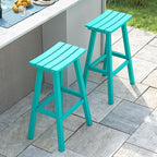 nalone 29 Inch Outdoor Bar Stool, HDPE Bar Chairs with Footrest, Weather Resistant Waterproof Bar Stools Outside Bar Height Stools for Bar, Kitchen Counter, Yard, Balcony (Aruba, 29'' Barstools)