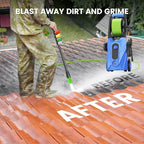 Electric Pressure Washer 5000 PSI 2.8 GPM Power Washers Electric Powered with 33ft Pressure Hose M22-14mm, 4 Nozzle and Foam Cannon, powerwashers for Home, Cars, Fences, Patio, Blue
