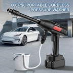 Cordless Pressure Washer Battery Powered,880PSI Cordless Power Washer with 4.0Ah Battery,6-in-1 Nozzle,3 Power Level Touch-Adjustable,Handheld Portable Pressure Washer for Cars Wash,Yard(Black+Orange)