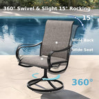 MFSTUDIO Outdoor Swivel Patio Chairs Set of 6, Patio Dining Chairs with Breathable Textilene Fabric & Metal Frame, Weather-Resistant Outdoor Furniture Chairs for Deck, Backyard, Lawn,Garden