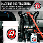 Adam's Pro Series Electric Pressure Washer 2.0 (Complete Kit) - Professional Powerful Detailing Car Washing Pressure Sprayer, Includes Snub Nose, Wall Mount & Pressure Washer Tips | 1200 PSI, 1.76 GPM