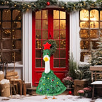 Abbylike Christmas Tree Goose Outfits Christmas Costume for Porch Goose 23 Inch Lawn Yard Patio Statue Outdoor Holiday Outfit Clothes Decoration