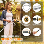 Metal Garden Hose 125 FT - 304 Stainless Steel Water Hose 125 FT - Expandable Short Flexible Garden Hose,no Kink Explosion, no Bite