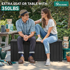 YITAHOME 120 Gallon Resin Deck Box, Weather Resistant Outdoor Storage Box for Patio Cushions, Garden Tools, Pool Supplies, Lockable, Easy With Tool Assembly, Extra Seat or Table (Black)