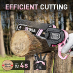 Mini Chainsaw, 6 inch Mini Chainsaw Cordless, Small Hand held Electric Power Chain Saw 2 Battery Powered Operated, Household and Garden for Tree Trimming Wood Cutting, Gifts for Father Husband Men