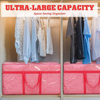 4 Pcs 66 Gallon Large Moving Bags with Zipper and Handles Foldable Storage Duffle Bags Heavy Duty Extra Large Totes for College Dorm Travel Clothes Blankets Bedding Moving (Jelly Pink)