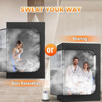 Manastin 2 Person Portable Steam Sauna for Home, 1 or 2 Person Full Body Home Spa with 2 Foldable Chairs,9 Levels of Sauna Box with Remote Control, (Black, Large)