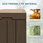 Patiolife 85 Gallon Resin Deck Box, Wood Like Outdoor Storage Box for Garden Tools, Pool Supplies, Waterproof and Lockable, Brown