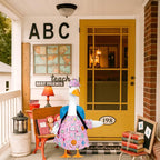Back to School Porch Goose Outfits,4Pcs Yard Goose Statue Clothes for 23" Geese Clothes Patio Lawn Garden Decoration