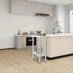 HARDURA Stainless Steel Commercial Work Table Prep Work Metal Table 24×12 Inches with Undershelf and 2" Backsplash Heavy Duty NSF 430 for Kitchen Food Prep
