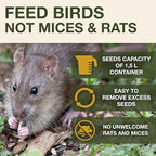 SWISSINNO No Mess Bird Feeder Davos Smart Birds - No Spill Bird Feeder for Outdoor - Mice & Rat Proof - Robust & Reliable for Hanging - Dual Food Chambers - Made in EU - Green