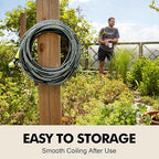 Rubber Garden Water Hose 25ft, 5/8" Leak Proof Garden Hose with Brass Connector, Flexible Hose Pipe for Lawn, Watering Cleaning & Washing