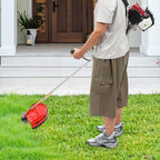 35.8cc 4-Stroke Gas Powered Grass Trimmer/Edger, 12" Weed Wacker Gas Powered, 1050W Manganese Steel Blade, Lawn Mower & Boat Propeller for Yard, Orchard, Fishing Boat