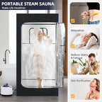BOCHPOWER Portable Sauna Box, 3.0L Steamer, Remote Control, Folding Chair, 9 Levels