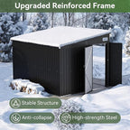 Aoxun 9.4' x 7.3' Shed 360 CU.FT Outdoor Waterproof Storage Shed with Triple Lockable Door Garden Metal Tool Shed for Outside