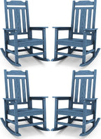 SERWALL Outdoor Rocking Chair Blue Set of 4