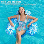Jasonwell Pool Float with Canopy - Inflatable Pool Floaties Adult Floating Pool Chair Lounge Floats for Swimming Pool Water Chair Pool Lounger with Cup Holders Pool Toy Party Floaty for Adults