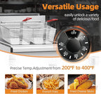 Commercial Gas Floor Fryer with 2 Baskets, 120000 BTU Natural Gas Fryer-Only Commercial Use, 4 Heating Tubes, 55 lb Oil Capacity Deep Fryer for Restaurants, Fast Food, Food Trucks