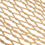 Lazy Daze Hammocks Double Rope Hammock, 2 Person Traditional Outdoor Hand Woven Cotton Rope Hammock with Spreader Bar, Chains, Tree Straps for Patio Yard - Max 450 Lbs, Tan