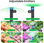 MIXC Drip Irrigation System,Quick Connector Garden Watering System Automatic Sprinkler System Kit for Lawn Raised Bed Greenhouse Plant Watering System (16FT Main Tube+ 79FT 1/4'' Tube)