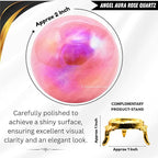 Amazing Gemstone Angel Aura Rose Quartz Crystal Ball with Stand - 2" Inches Crystal Sphere Meditation Balls for Witchcraft and Decorative Balls