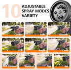 Retractable Garden Hose Reel 1/2 in x 100 ft, Heavy Duty Wall Mounted Hose Reel with 10- Function Sprayer Nozzle, Any Length Lock/Automatic Slow Return System/180°Swivel Bracket/UV Resistant (Black)