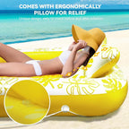 Inflatable Tanning Pool Lounger Float with Cervical Pillow - Pool Floats Adult for Sunbathing, Backyard, Pool Party - Inflate Ball Pit for Babies - Kids Swimming Pool Bed