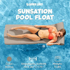 TRC Recreation Sunsation Vinyl Coated Foam Swimming Pool Float Mat Adult Lounger with Built-in Roll Pillow