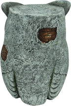 13‘’H Owl Statue Garden Owl Stool MGO Outdoor Decor Statue Decorative Sculpture Stool Plant Stand for Home Decor Yard Patio Garden Statues,Grey