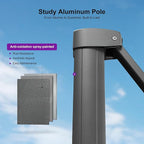 PURPLE LEAF 9 FT Outdoor Umbrella with Base Patio Cantilever Aluminum Umbrella with 3 Years Fade Resistance Recycled Fabric Offset Square with 360-degree Rotation for Deck Pool Garden, Ash Mocha