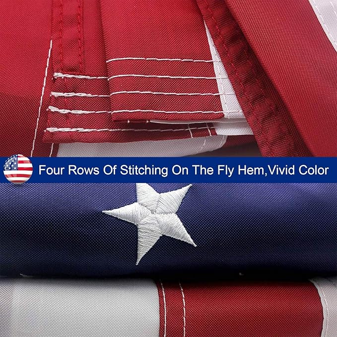 8x12 FT American Flag for Outside, Best Embroidered Stars and Sewn Stripes, 210D Heavy Duty Polyester, Suitable for Outdoor High Winds Areas (American flag 8x12 FT)