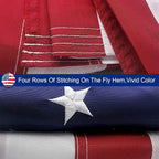 2.5X4 American Flag for Outside, Best Embroidered Stars And Sewn Stripes, 210D Heavy Duty Polyester, Suitable For Outdoor High Winds Areas (American flag 2.5x4 FT)