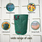 Reusable Yard Waste bags,Collapsible Leaf Bag with Gardening Gloves,Yard Debris Collapsible Bag With 4 Handles, for Leaves, Lawn Debris & Grass Clippings (14Gallon)