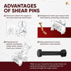 CANAMAX Pack of 10 Snowblower Shear Pins and Nuts 52100100 Compatible With Ariens ST924DLE, ST927LE, ST1130DLE, ST924LET, ST927LET, ST1130LET, ST27LE, ST824E, ST1027LE, ST824LET, ST1027LET Snowthrower