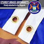 FLAGWIN Michigan Flag 3x5 FT - 3 Ply Double Sided Polyester Michigan State Flag with Brass Grommets - Vivid Color and Fade Proof State of Michigan Flags 3x5 Outdoor