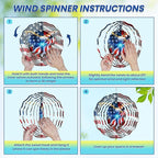 FLAGWIX American Eagle Christmas Decorations - 3D Stainless Steel Metal Wind Spinners 12 in - Christmas Eagles for Men Women Friends, Eagle Decorations for Window Outdoor Yard Garden