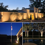 SUNVIE 20W Outdoor Landscape Spotlights 120V Waterproof Dusk to Dawn Spot Lights Outdoor 3000K LED Spotlight with Photocell Sensor Landscape Lighting for Yard Flag Tree Garden Decor 6 FT US 3-Plug in