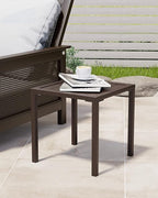 Crestlive Products Aluminum Outdoor Side Table, Pool Lounge Chair Side Table, Weather Resistant Small Square Coffee End Table for Patio, Yard, Garden, Porch, Deck, Indoor, Outdoor