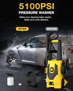 AgiiMan Pressure Washer, Power Washer with 35FT Power Cord, 20FT Hose, High Pressure Washer Cleaning for Cars, Patios, Driveways, Fences