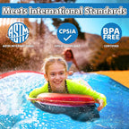 JAMBO 40FT Mega Slip Splash and Slide with 2 Bodyboards | Water Slide Waterslide Backyard Outdoor Water Toys for Kids with Sprinklers | Outdoor Splash Mat Splash Pad, Double Lane Summer Toy