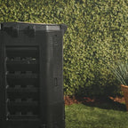 VonHaus Compost Bin for Garden 360L – Composter with Slatted Design for Aeration, Rainwater Collection, Side Flap & Lid – Outdoor Compost Converter – Frost & UV Resistant - Black