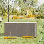 270GAL Extra - Large Brown Outdoor Deck Box with Lock Hole - Waterproof, SGS - Tested UV Resistance, Massive Storage for Lawn Mowers, Camping Gear, and More, Effortless Setup