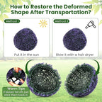 Goplus 2 PCS 15 Inch Artificial Plant Topiary Ball, Round Faux Lavender Balls Outdoor, Garden Spheres Decorative for Front Door, Porch, Backyard, Balcony, Patio, Wedding and Home Décor