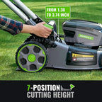 60V Self-Propelled Lawn Mower 21-Inch, Brushless Cordless Mower for Large Yards, Electric with LED Headlight, 2X5.0Ah Batteries & Rapid Charger