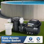 Above Ground Variable Speed Pool Pum 1HP, 115V Energy Star Above Ground Pool Pump with Filter Basket, 5230GPH, Low-Noise, Energy Saving