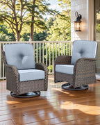 Luxury 22x24/22x25 6-Inch Outdoor Cushions for 5 Peice Patio Furniture Set - Set of 5 Water Repellent Pillow for Wicker Rocking Swivel Chairs Loveseat Couch Sectional Sofa - Baby Blue
